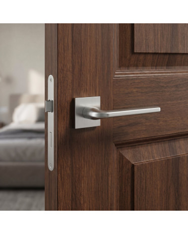 Poignées de porte chrome satiné Scandi carrées slim