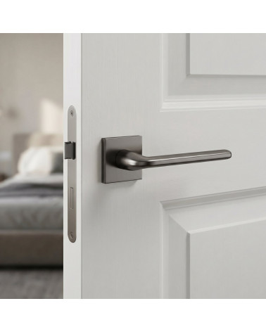 Poignées de porte graphite Scandi carrées slim