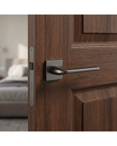 Poignées de porte graphite Scandi carrées slim