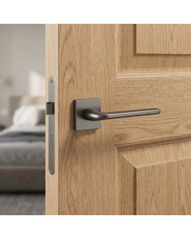 Poignées de porte graphite Scandi carrées slim