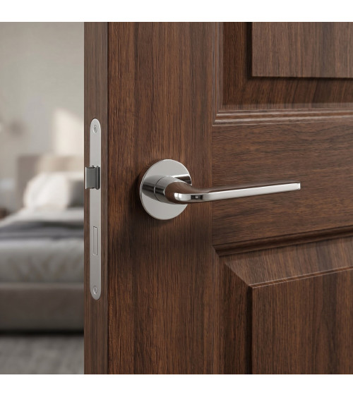 Poignée de porte chrome poli Scandi slim quincaillerie design