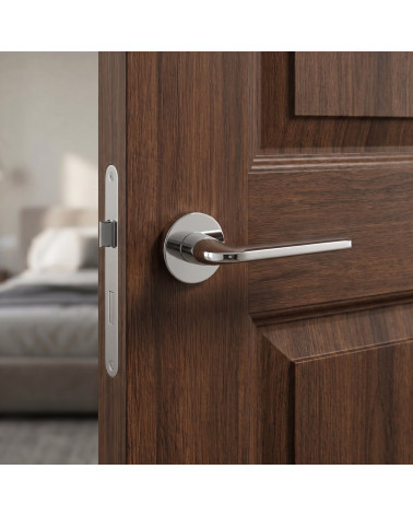 Poignées de porte chrome poli Scandi rondes slim