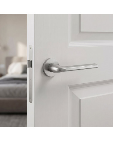 Poignées de porte chrome satiné Scandi rondes slim