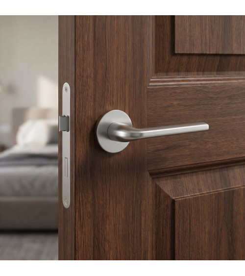 Poignée de porte chrome satiné Scandi slim quincaillerie design