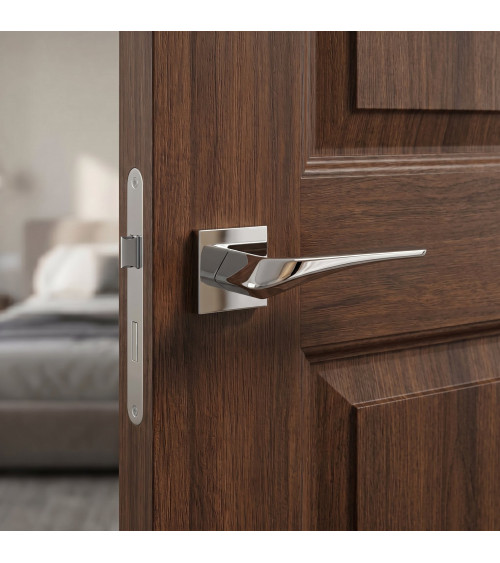 Poignée de porte chrome poli Heavy quincaillerie design