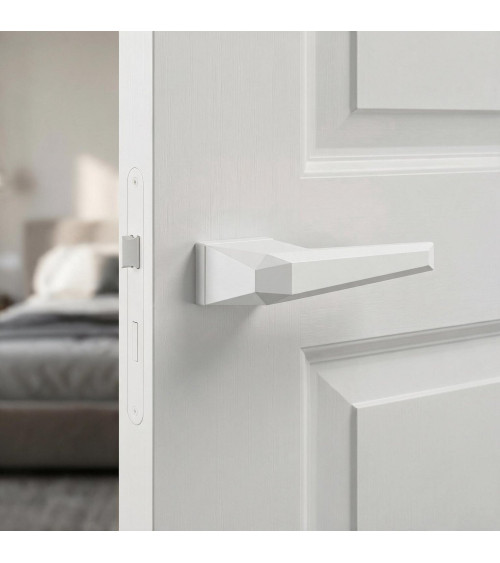 Poignée de porte blanche Prisme poignée design