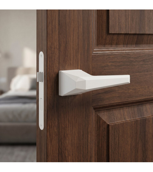 Poignée de porte blanche Prisme poignée design