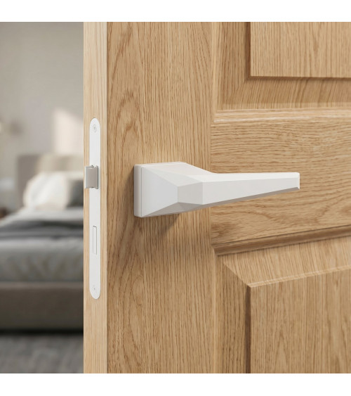 Poignée de porte blanche Prisme poignée design