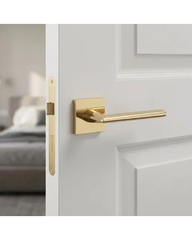 Poignées de porte or poli PRIMULA carrées