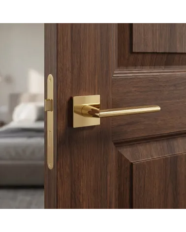 Poignées de porte or poli PRIMULA carrées