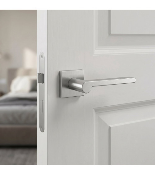 Poignée de porte chrome satiné Pandora quincaillerie design