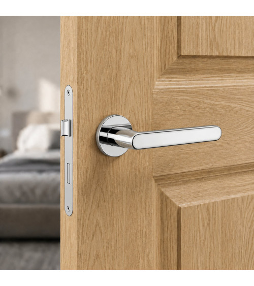 Poignée de porte chrome poli Nesh quincaillerie design