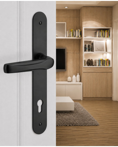 Poignée de porte moderne sur plaque Laiton - MADE IN FRANCE