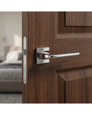 Poignée de Porte Chrome Poli Luxueuse et Raffinée - Modèle DIVO