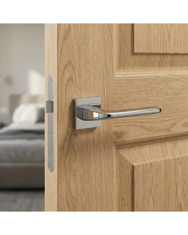 Poignée de Porte Chrome Poli Luxueuse et Raffinée - Modèle DIVO