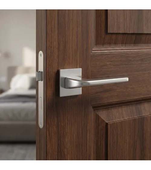 Poignée de porte chrome satiné DIVO quincaillerie design