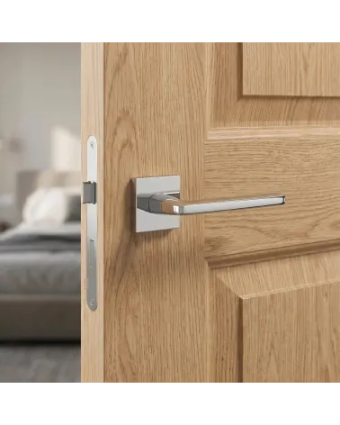 Poignée de porte chrome poli EURA