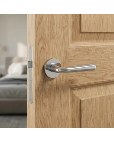Poignée de Porte Chrome Satiné à la finition douce - Modèle IRGA