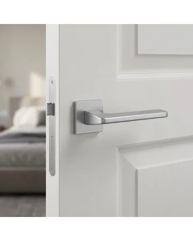Poignée de Porte Chrome Satiné Délicat et Sophistiqué - Modèle YUKA