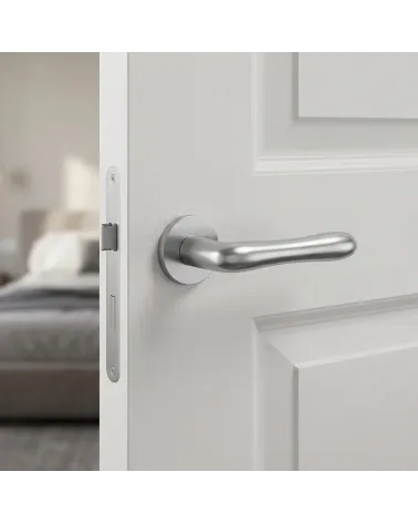 Poignée de porte chrome satiné CYNIA