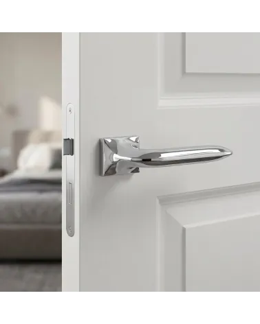 Poignée de Porte Chrome Poli Raffinée - Modèle GLADIOLA