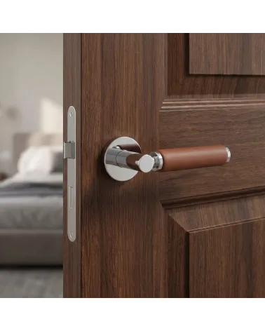 Poignée de porte haut de gamme en cuir clair TUPAI 4200/200 ronde - MillaPoignées