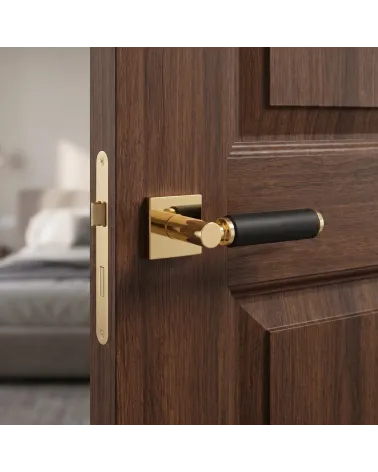 Poignée de porte haut de gamme en cuir contemporaine TUPAI 4200/202 carrée - MillaPoignées