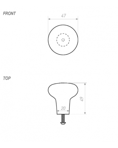 Bouton de meuble en bronze PT45 -  poignée design