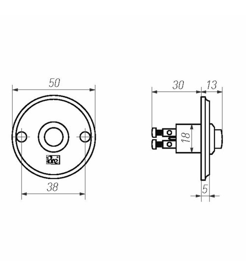 Sonnette ronde Dauby Pure en bronze - bouton de sonnette 50RBS -  poignée design