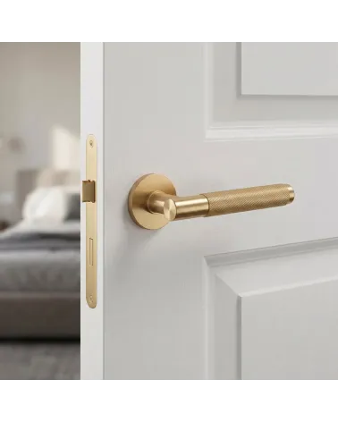 Poignée de Porte Or Satiné Chaleureux et Luxueux - Modèle Time Slim
