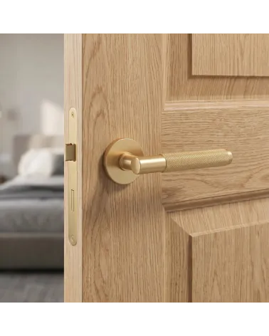 Poignée de Porte Or Satiné Chaleureux et Luxueux - Modèle Time Slim