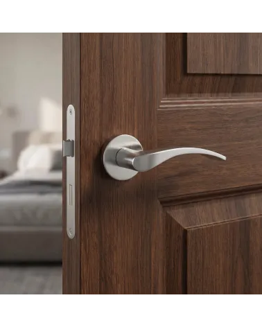 Poignée de Porte Chrome Satiné à la douceur lumineuse - Modèle TUPAI 1927