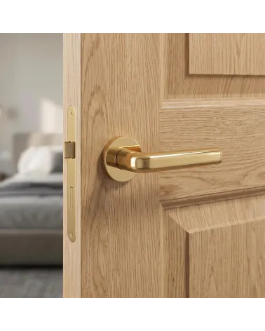 Poignée de Porte Or Poli Radieux et Éblouissant - Modèle INULLA