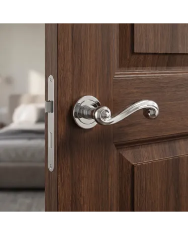 Poignée de Porte Chrome Poli Brillante et Raffiné - Modèle TUPAI 738