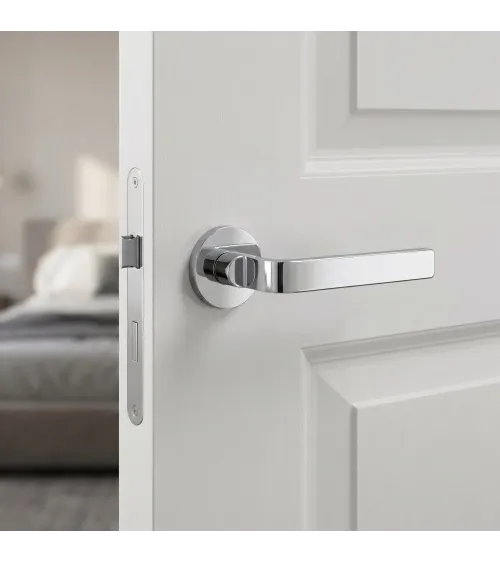 Poignée de porte chrome poli Ento Zai poignée design
