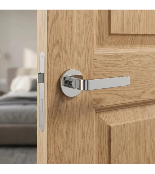 Poignée de porte chrome poli Ento Zai poignée design