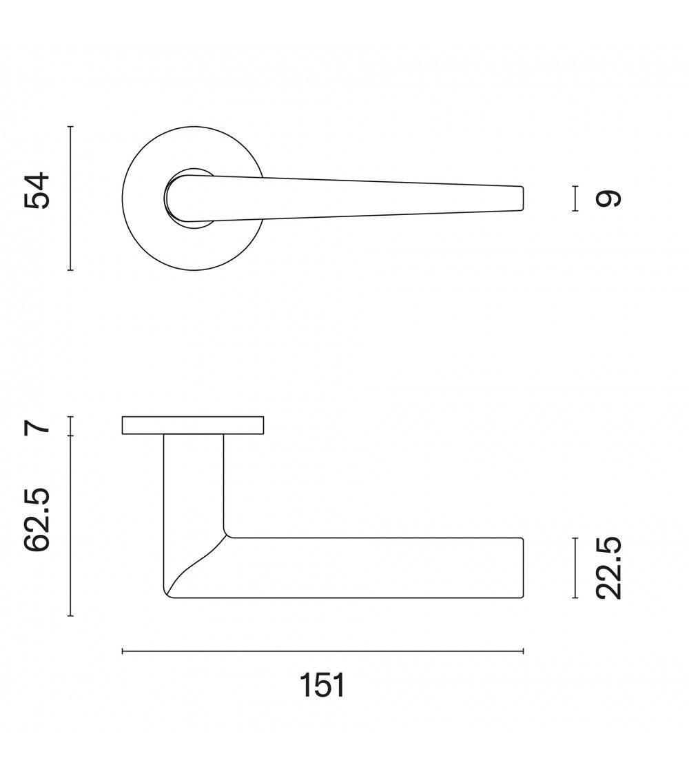 Poignée de porte nickel brossé SALTA poignée design