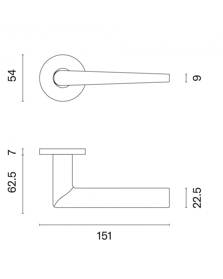 Poignée de porte SALTA avec dimensions