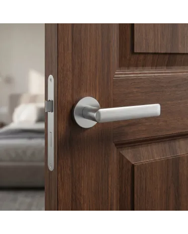 Poignées de porte chrome satiné REWA