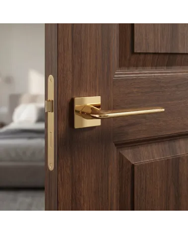 Poignée de Porte Or Poli Prestigieux et Lumineux - Modèle LILA