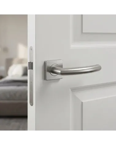 Poignée de Porte Couleur Inox Chic et Robuste - Modèle KVADRAT 1707