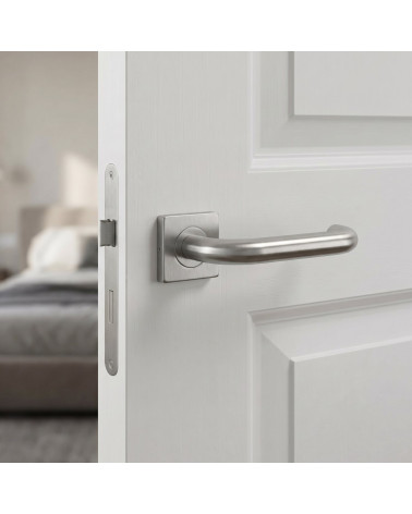 Poignée de Porte Coloris Inox Indémodable - Modèle KVADRAT 1704