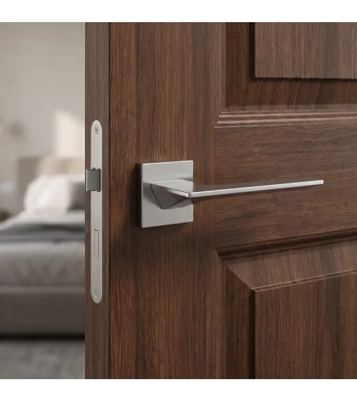 Poignée de porte chrome satiné VS VIP carrée -  poignée design