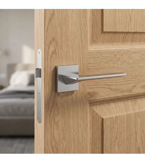 Poignée de porte chrome satiné VS VIP carrée -  poignée design