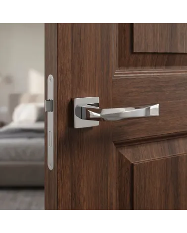 Poignée de Porte Chrome Poli Resplendissante - Modèle PHENIX