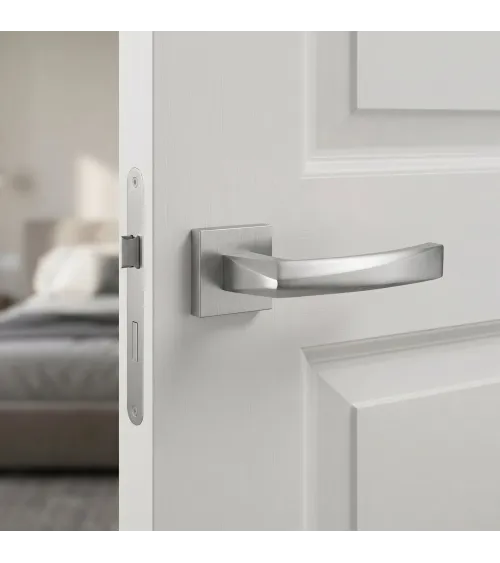 Poignée de porte chrome satiné PHENIX poignée design