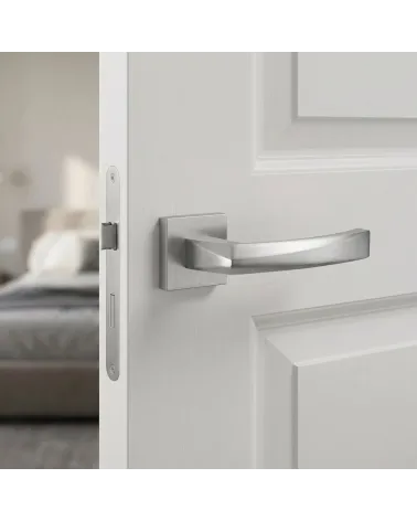 Poignée de Porte Chrome Satiné à l'éclat doux - Modèle PHENIX