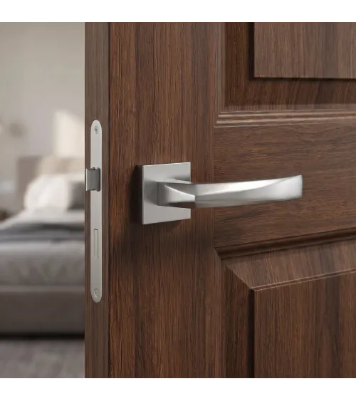 Poignée de porte chrome satiné PHENIX poignée design