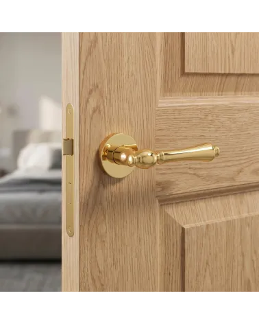 Poignée de Porte Or Poli Luxueuse et Raffinée - Modèle FADO