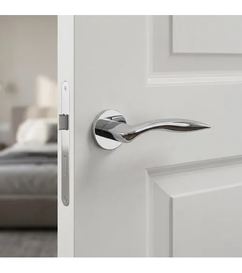 Poignée de porte chrome poli ROBINE quincaillerie design
